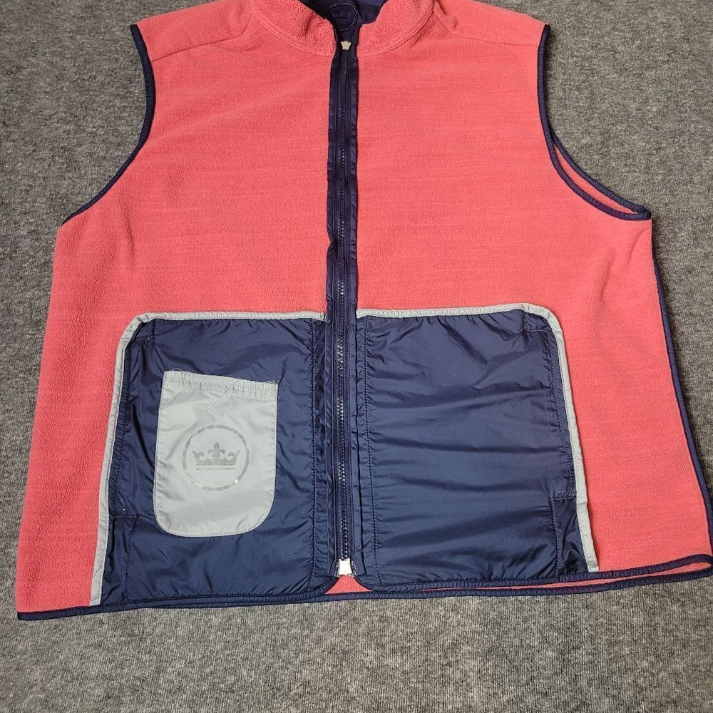 Peter Millar Men's Golf Vest  Size 2Xl Corral Sweat And Blue Fleece Full Zipper - Picture 12 of 12